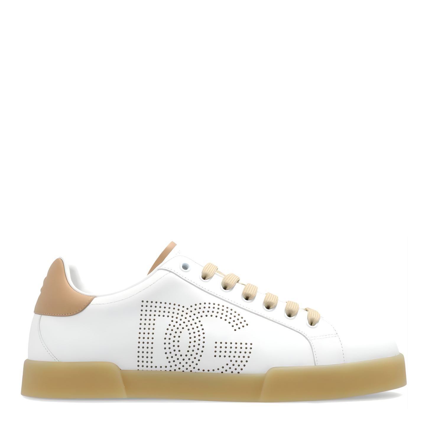 Dolce & Gabbana Portofino DG Perfored White Cream Leather