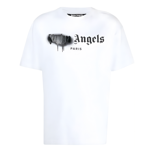 Playera Palm Angels Sprayed Logo White/Black
