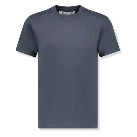 Playera Off White Diagonal Stripes Black/Grey