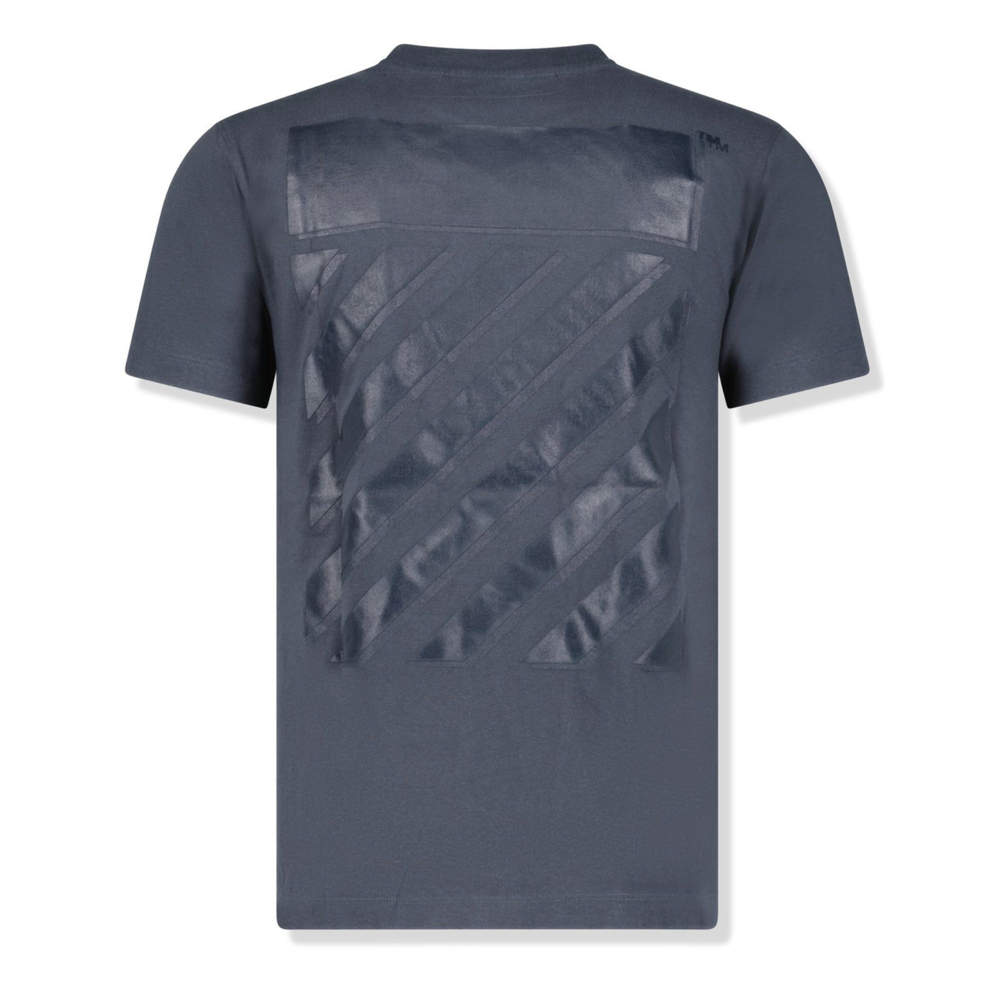 Playera Off White Diagonal Stripes Black/Grey