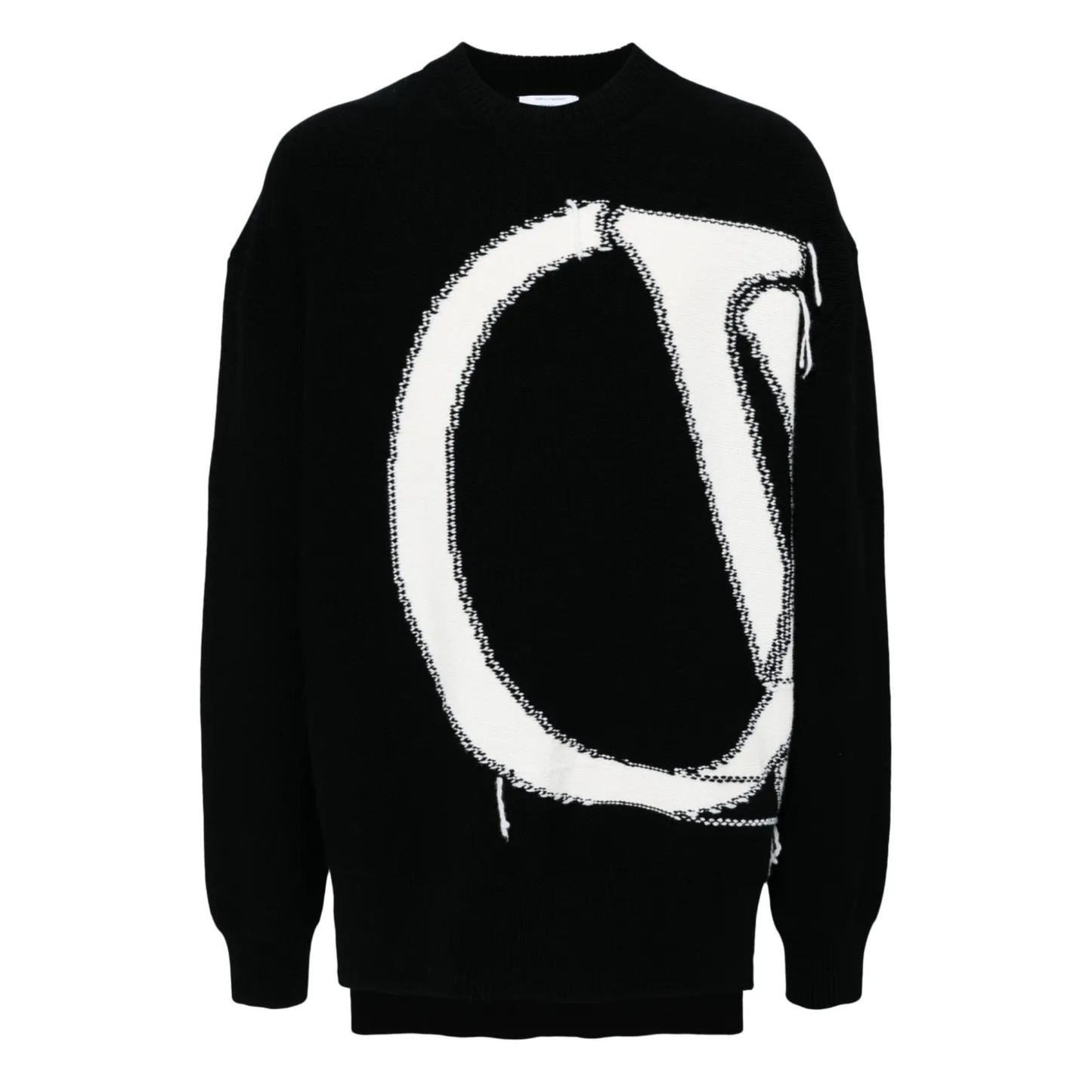 Sueter Off White Intarsia logo Black