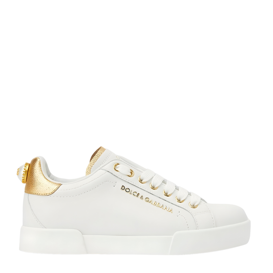 Dolce & Gabbana Portofino White/Gold Leather